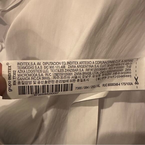 Zara Cut Out White Poplin Dress NWT Size XL SS22 WHITE 7385/084 Casual Summer - Picture 8 of 16